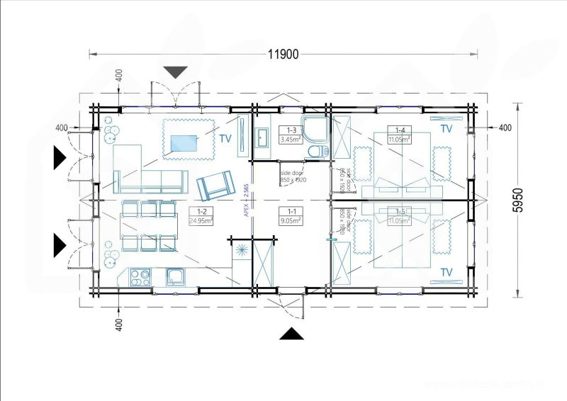 DrevoaStavby.cz | Montovaná dřevěná chata Anica Pineca.cz DrevoaStavby.cz | Montovaná dřevěná chata Anica Pineca.cz